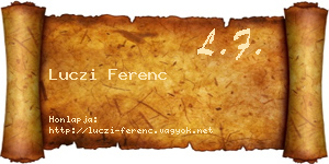 Luczi Ferenc névjegykártya